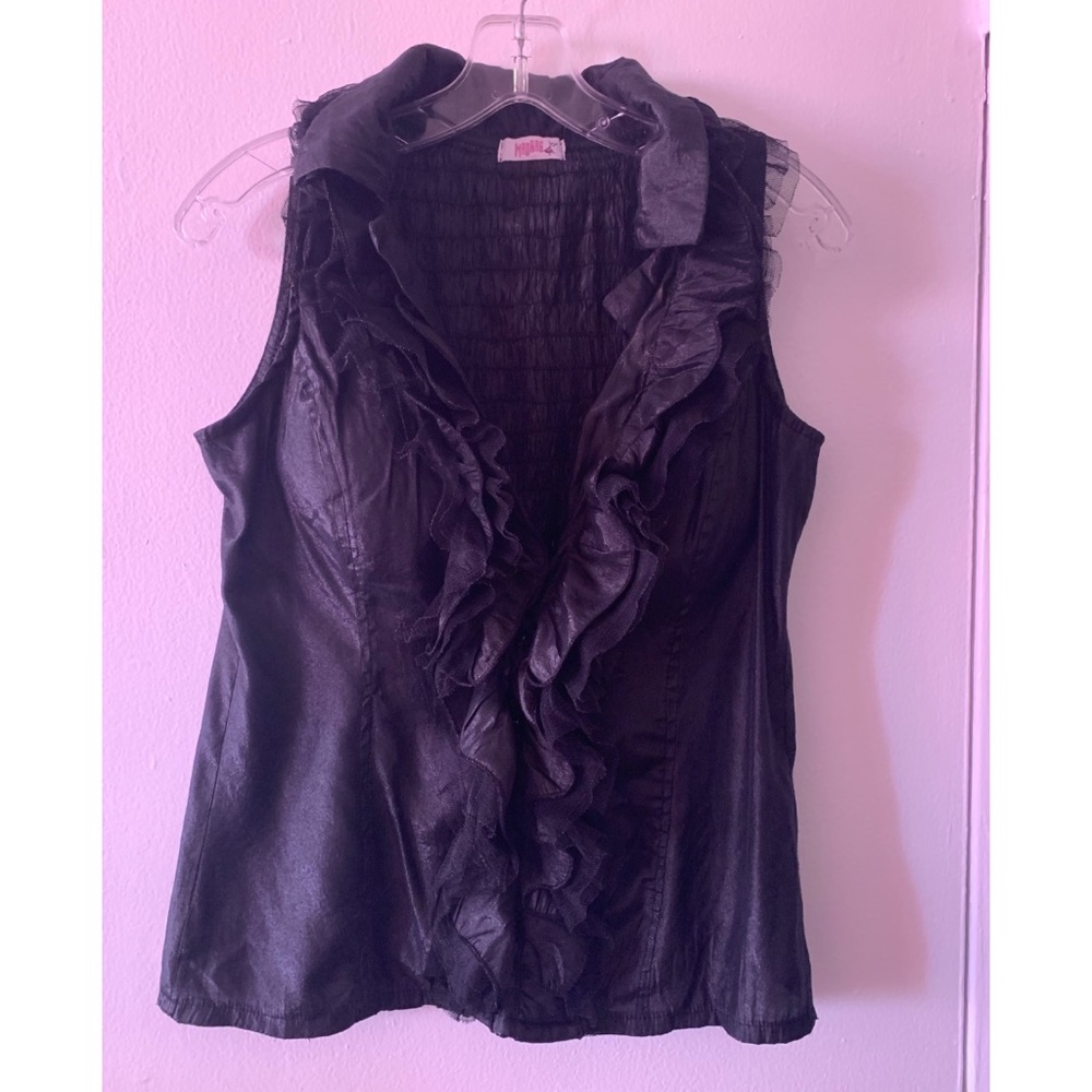 Ruffled Black Top